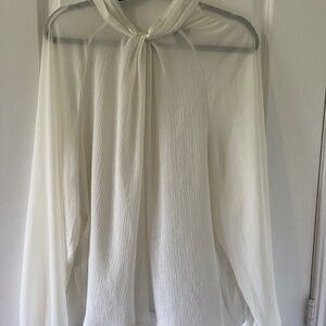 White high neck blouse